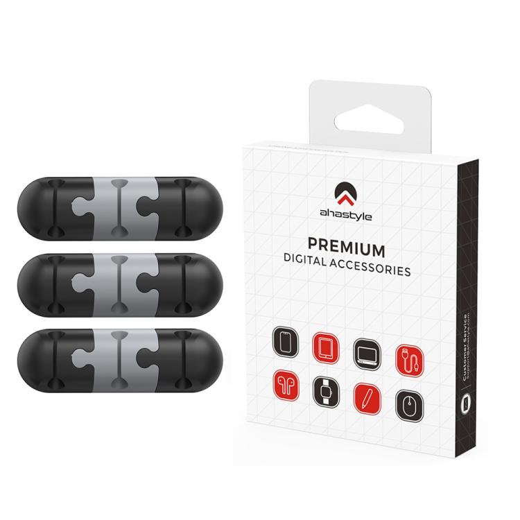 AhaStyle PT-WE19 3pcs Desktop Data Cable Silicone Storage Stand Cable Organizer Clip