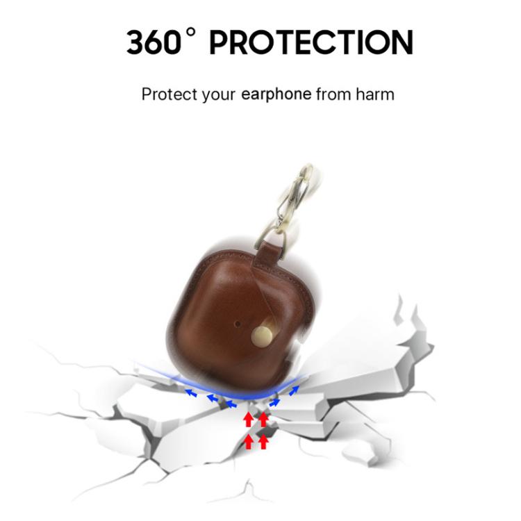 For AirPods 4 CONTACTS FAMILY CF1209 Earphone Leather Snap Case Full Protection Against Drops