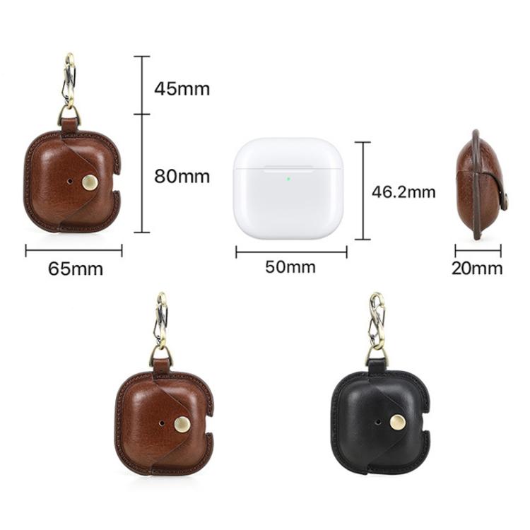 For AirPods 4 CONTACTS FAMILY CF1209 Earphone Leather Snap Case Full Protection Against Drops
