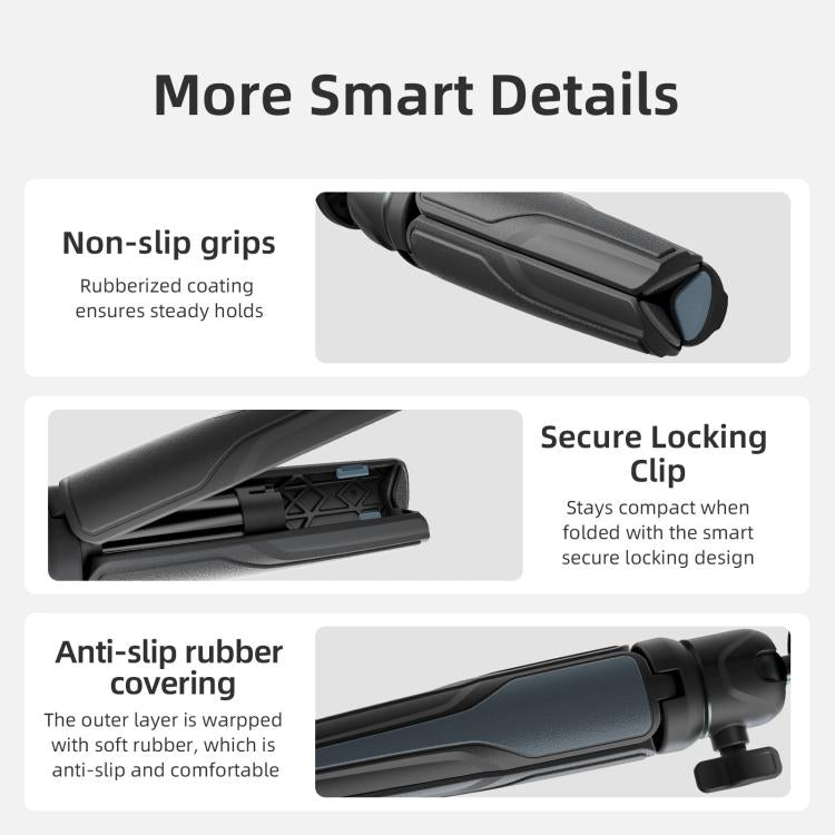 aMagisn Mini Tripod Selfie Stick with 360-degree Ball Head Adjustable Phone/Camera Mount for Travel, Vlogging & Live Streaming