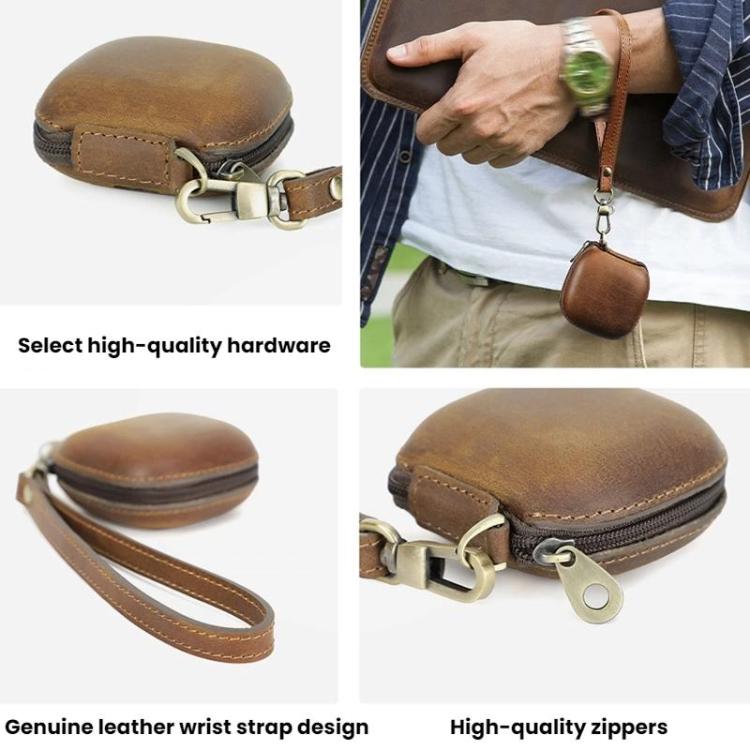 For Beats Fit Pro CONTACTS FAMILY CF1160 Leather With Zipper Wrist Portable Earphone Protective Case