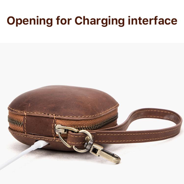 For Powerbeats Pro CONTACTS FAMILY CF1113A Leather With Drawstring Zipper Wireless Bluetooth Earphone Case