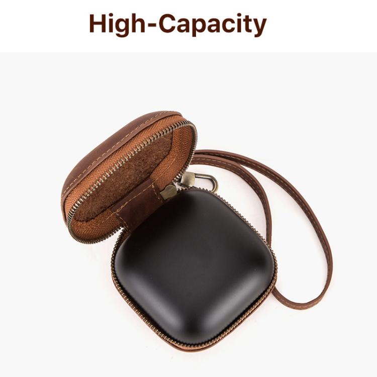 For Powerbeats Pro CONTACTS FAMILY CF1113A Leather With Drawstring Zipper Wireless Bluetooth Earphone Case