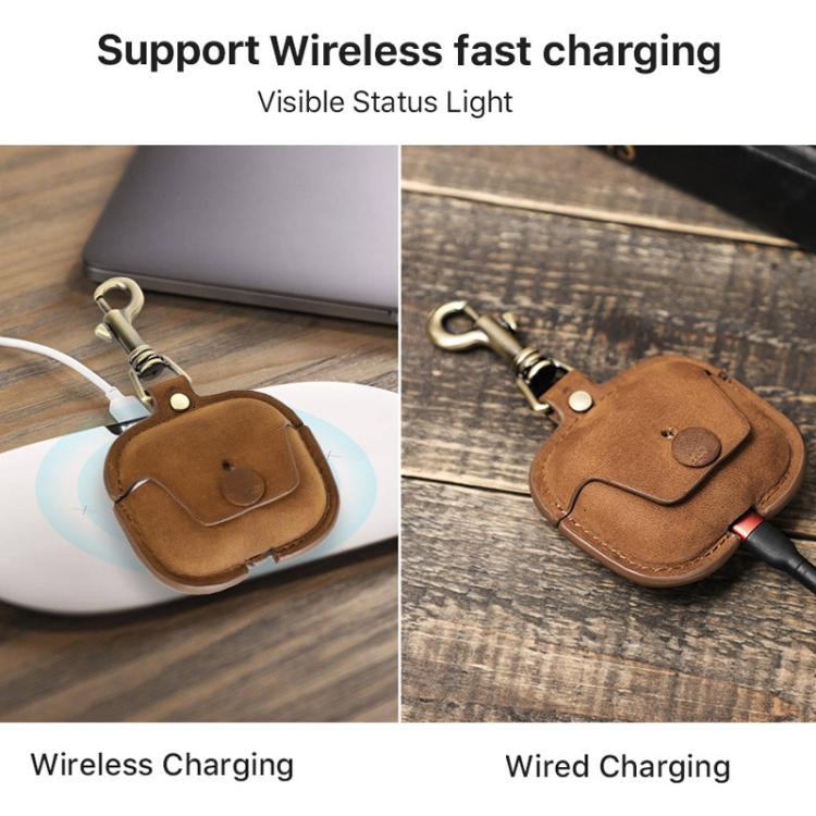 For Airpods 3 CONTACTS FAMILY CF1142 Hook Portable Anti Drop Bluetooth Earphone Leather Case