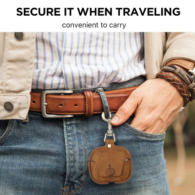 For Airpods 3 CONTACTS FAMILY CF1142 Hook Portable Anti Drop Bluetooth Earphone Leather Case