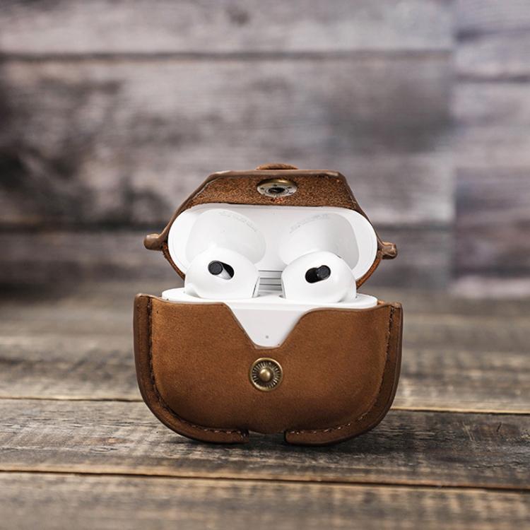 For Airpods 3 CONTACTS FAMILY CF1142 Hook Portable Anti Drop Bluetooth Earphone Leather Case