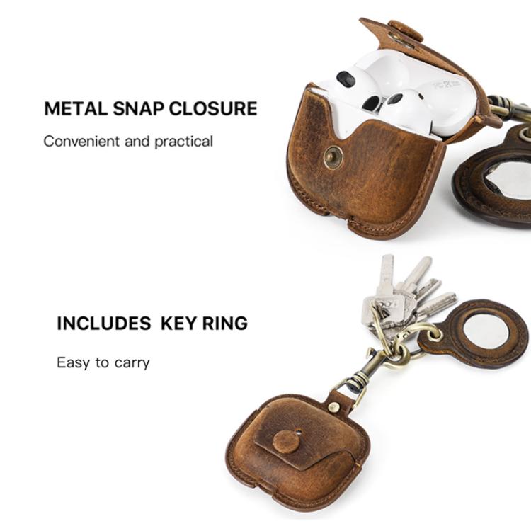 For AirPods 3 / Airtag CONTACTS FAMILY CF1142+CF1139 2In1 Anti Loss Leather Case