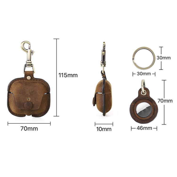 For AirPods 3 / Airtag CONTACTS FAMILY CF1142+CF1139 2In1 Anti Loss Leather Case