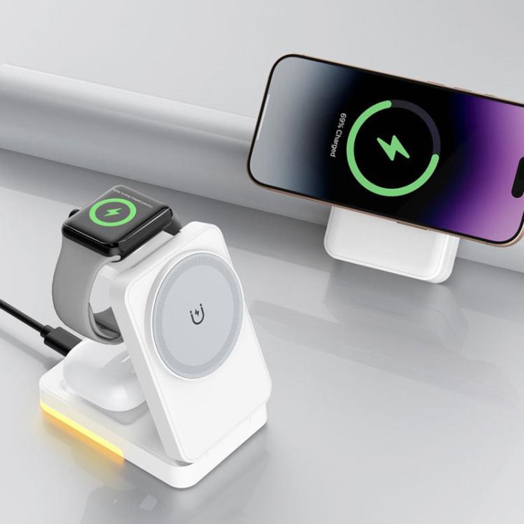 G12 Magnetic 3 In 1 Vertical Wireless Charger For Apple IPhones / AirPods / Apple Watches