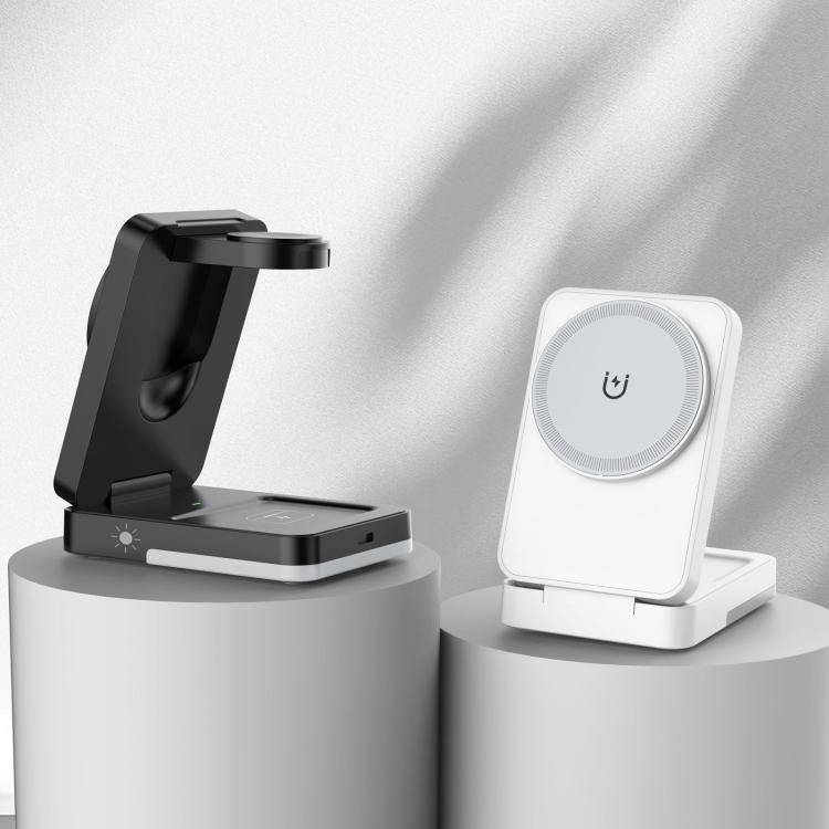 G12 Magnetic 3 In 1 Vertical Wireless Charger For Apple IPhones / AirPods / Apple Watches