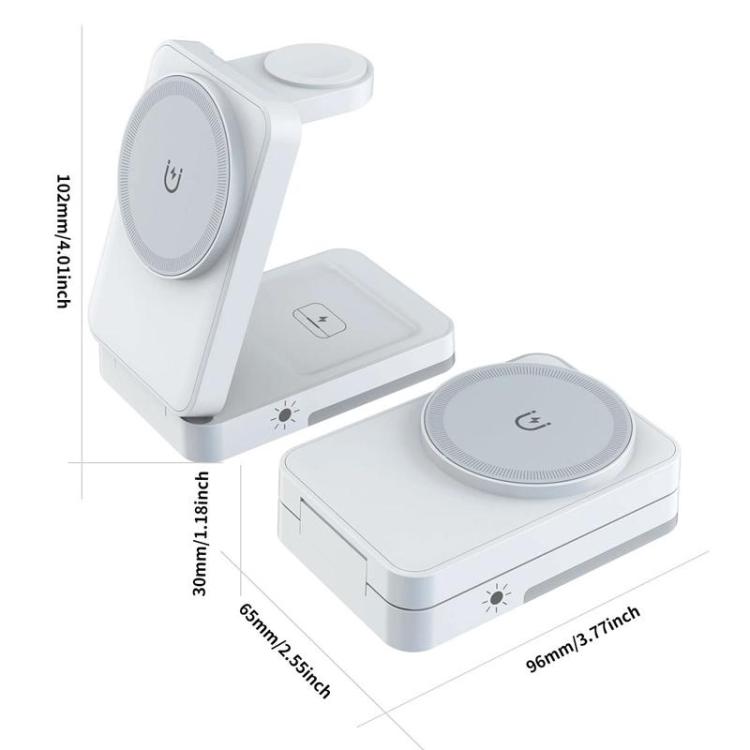 G12 Magnetic 3 In 1 Vertical Wireless Charger For Apple IPhones / AirPods / Apple Watches