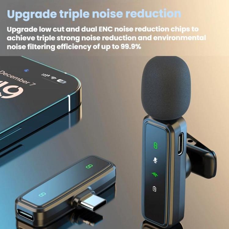 Wireless Collar Clip Microphone Smart Noise Reduction Mini Microphone