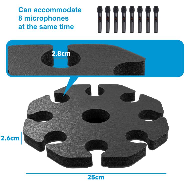Universal Microphone Stand Holder with 8 Mic Storage Compatible with Most Tripods