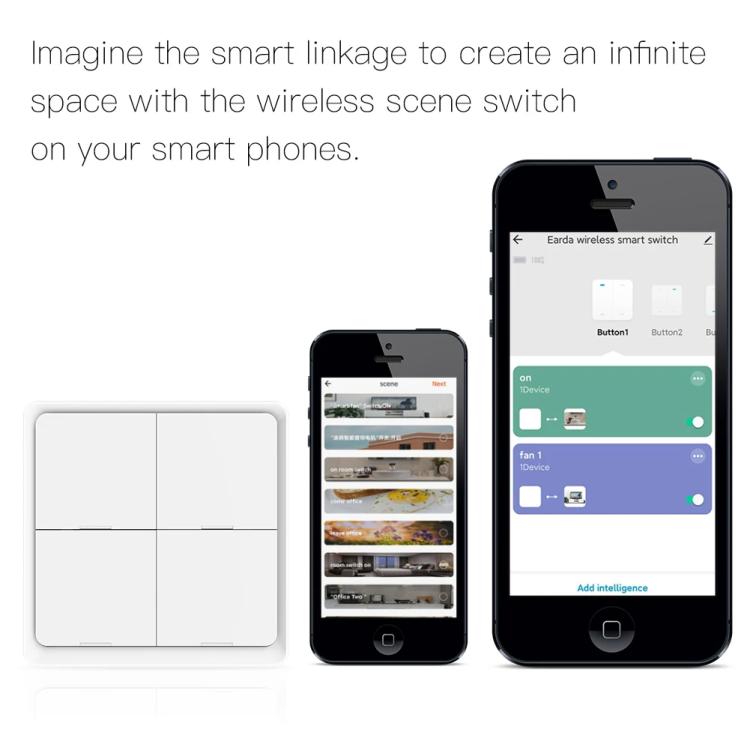 Graffiti Smart Home Wireless Scene Switch APP Timer 4-Button Adhesive Smart Switch