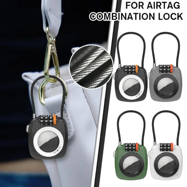 For AirTag 2 In 1 Lock Holder Anti-Theft Zinc Alloy 3-Digit Combination Lock Case For Suitcases/Backpacks/Gym Bags
