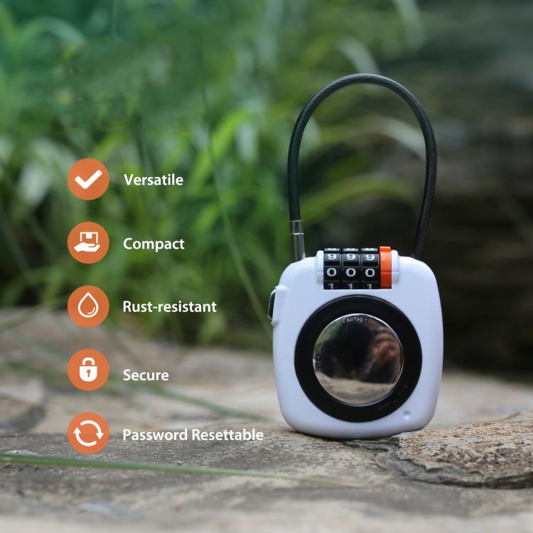 For AirTag 2 In 1 Lock Holder Anti-Theft Zinc Alloy 3-Digit Combination Lock Case For Suitcases/Backpacks/Gym Bags