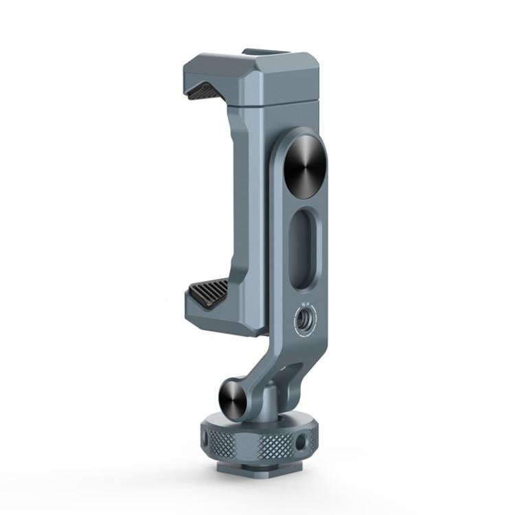 Aluminum Alloy Dual-Head Cold Shoe Phone Mount With Dual 1/4 inch Screw Holes For Horizontal/Vertical Tilting Shooting