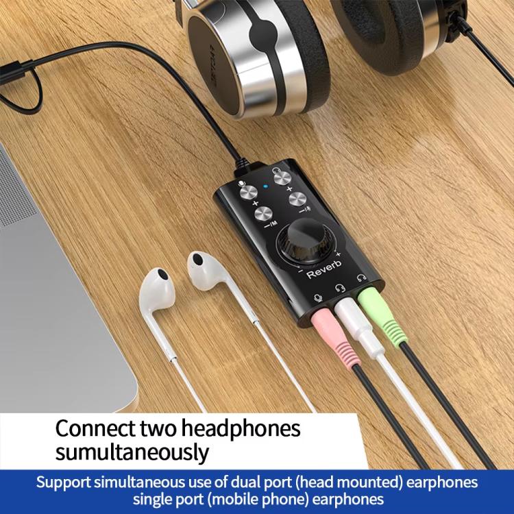 USB / Type-C To 3.5mm 7.1 Surround Sound Computer Voice Changer External Sound Card For Mobile Computer Streaming
