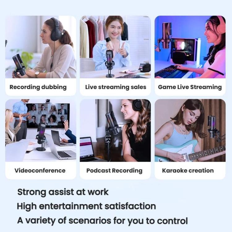 BOYA K9 Built-In Sound Card Quadruple Noise Reduction Desktop Microphone PC Recording Game Live Noise Reduction Microphone