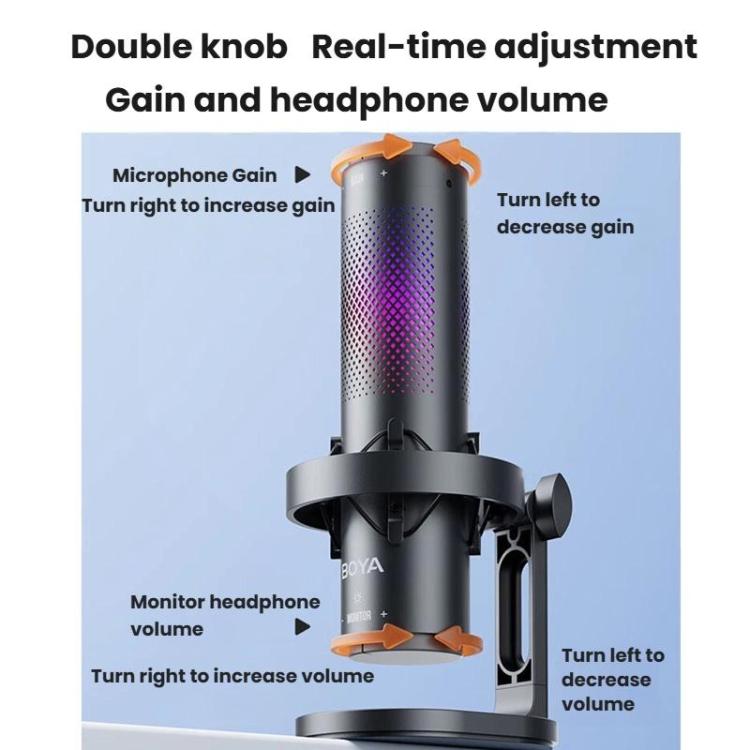 BOYA K9 Built-In Sound Card Quadruple Noise Reduction Desktop Microphone PC Recording Game Live Noise Reduction Microphone