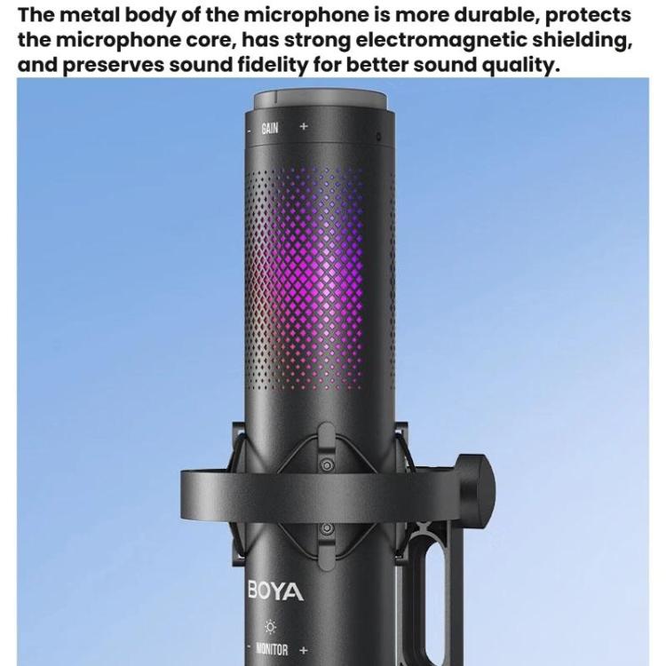 BOYA K9 Built-In Sound Card Quadruple Noise Reduction Desktop Microphone PC Recording Game Live Noise Reduction Microphone