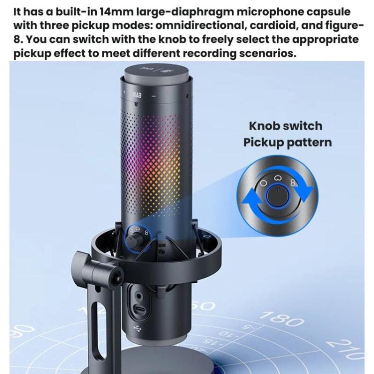 BOYA K9 Built-In Sound Card Quadruple Noise Reduction Desktop Microphone PC Recording Game Live Noise Reduction Microphone