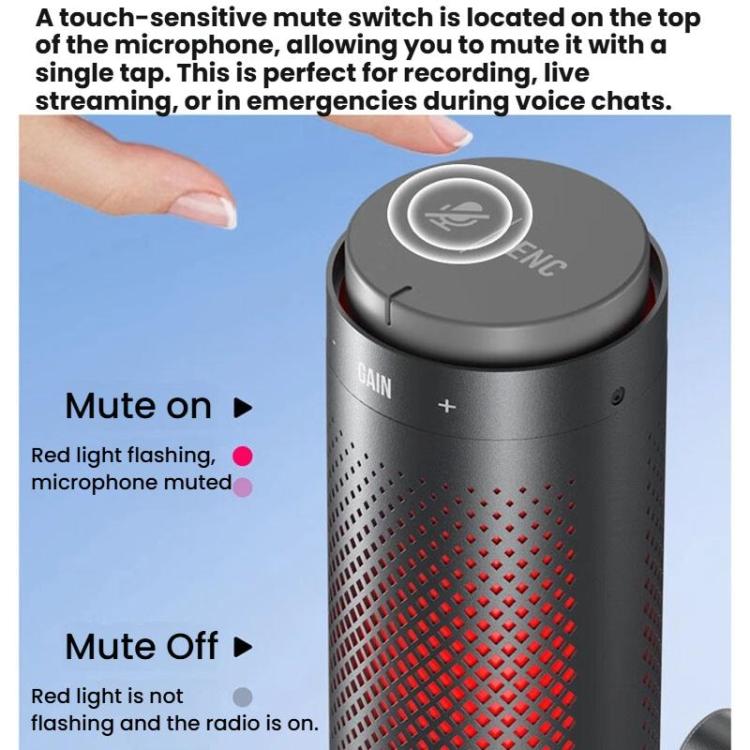 BOYA K9 Built-In Sound Card Quadruple Noise Reduction Desktop Microphone PC Recording Game Live Noise Reduction Microphone