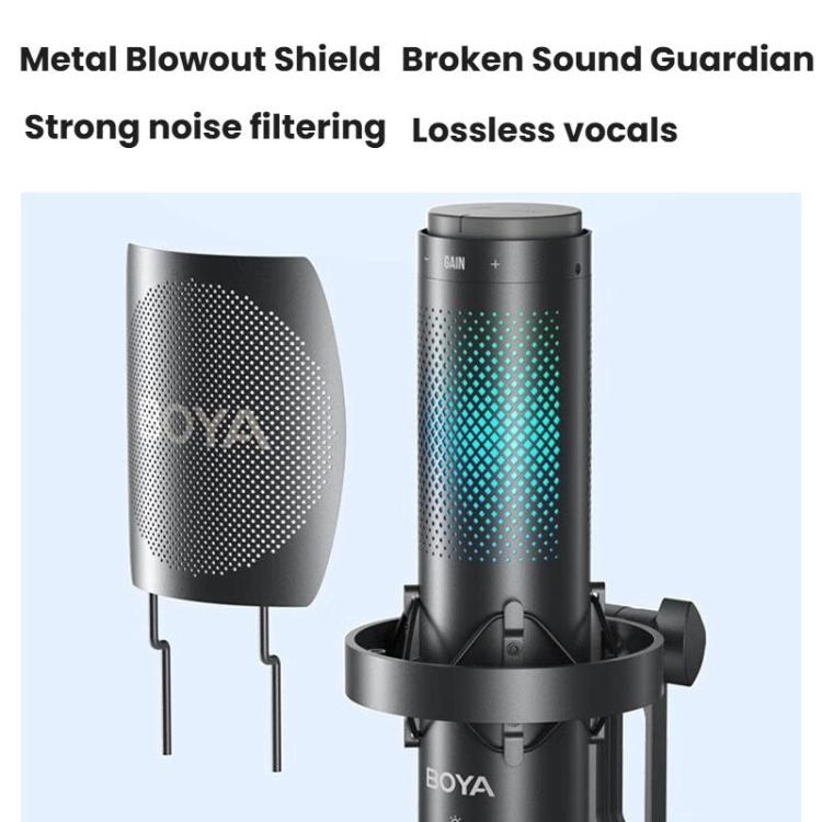 BOYA K9 Built-In Sound Card Quadruple Noise Reduction Desktop Microphone PC Recording Game Live Noise Reduction Microphone