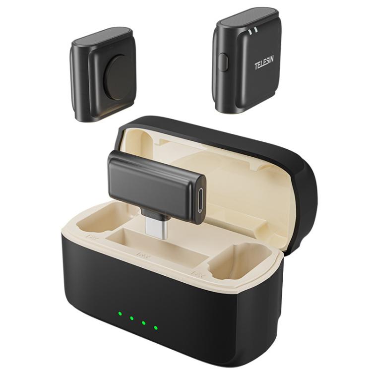 TELESIN Wireless Lavalier Microphone Noise-Canceling Magnetic Button Microphone