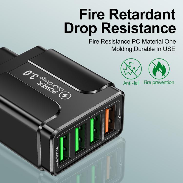 5.1A QC3.0 Fast Charging 4USB Port Cell Phone Charger