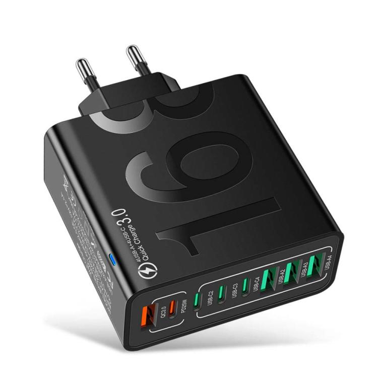 150W 4USB+4Type-C 8 Interface QC3.0 Fast Charging Cell Phone Charger