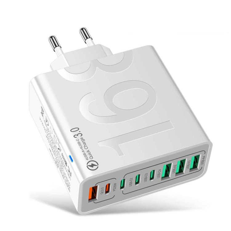 150W 4USB+4Type-C 8 Interface QC3.0 Fast Charging Cell Phone Charger