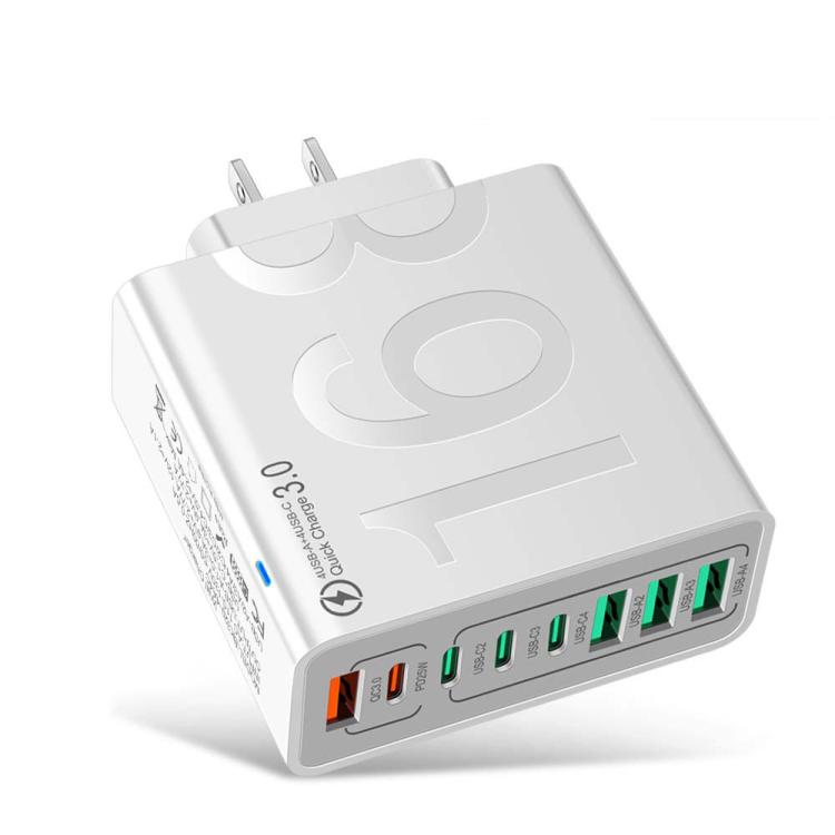 150W 4USB+4Type-C 8 Interface QC3.0 Fast Charging Cell Phone Charger