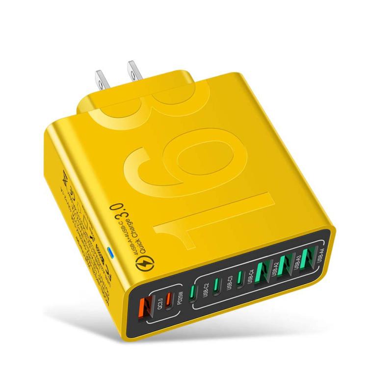 150W 4USB+4Type-C 8 Interface QC3.0 Fast Charging Cell Phone Charger
