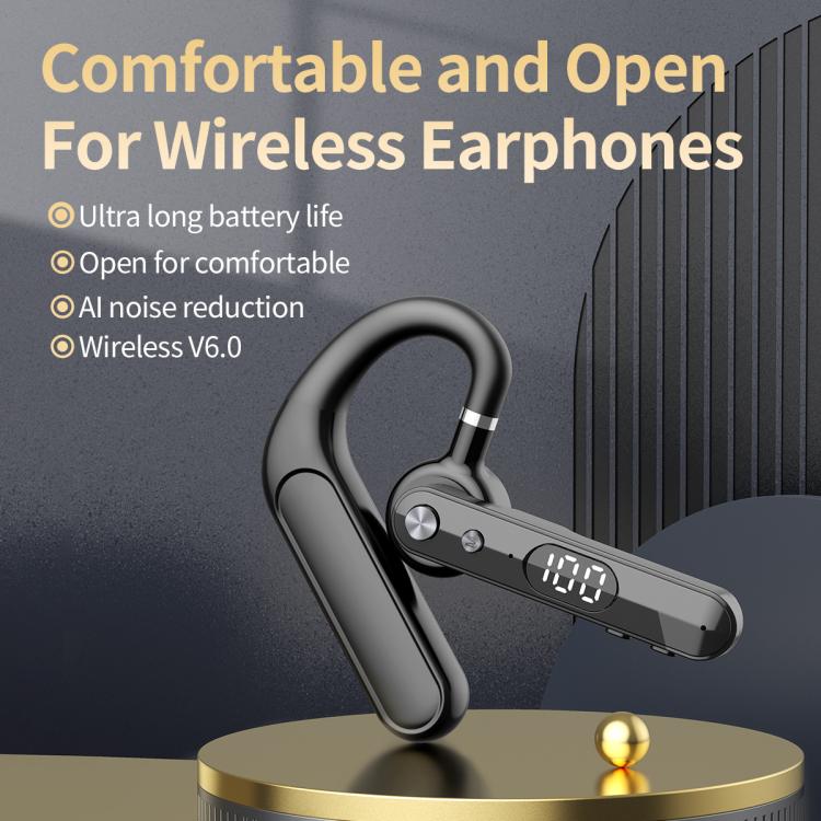 F10 With Mute Button Digital Display Monaural Noise Reduction On-Ear Bluetooth Earphone