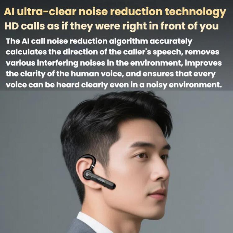 F10 With Mute Button Digital Display Monaural Noise Reduction On-Ear Bluetooth Earphone