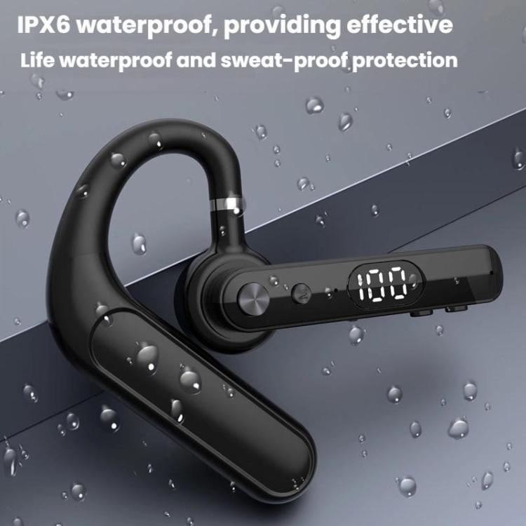 F10 With Mute Button Digital Display Monaural Noise Reduction On-Ear Bluetooth Earphone