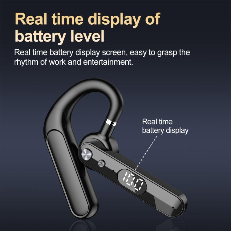 F10 With Mute Button Digital Display Monaural Noise Reduction On-Ear Bluetooth Earphone