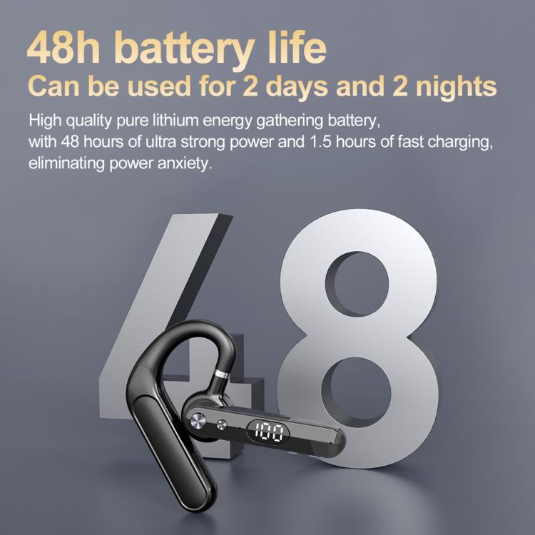 F10 With Mute Button Digital Display Monaural Noise Reduction On-Ear Bluetooth Earphone