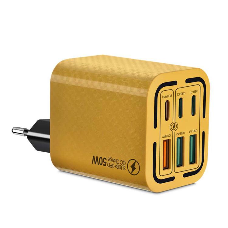 50W 3USB+3Type-C 6 Ports Fast Charging Cell Phone Charger
