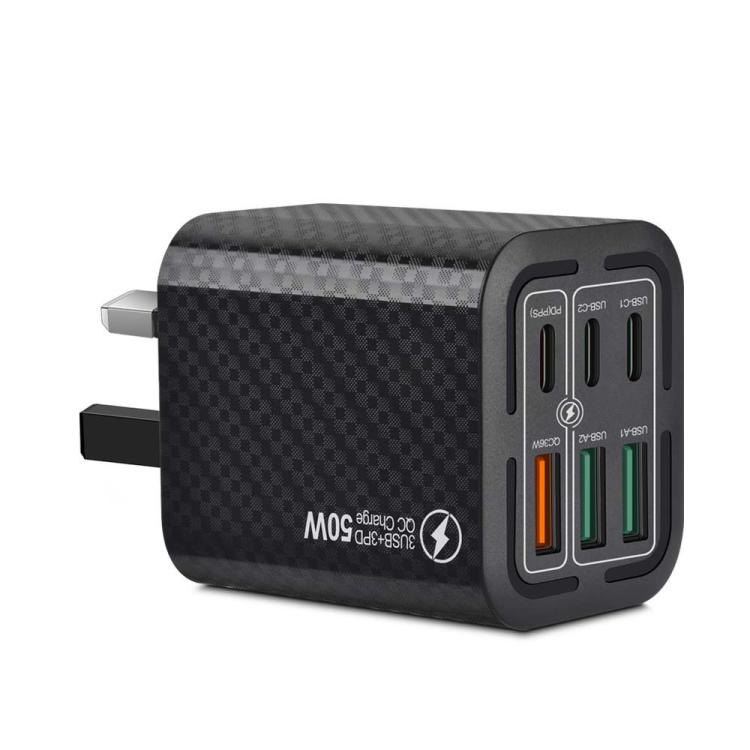 50W 3USB+3Type-C 6 Ports Fast Charging Cell Phone Charger