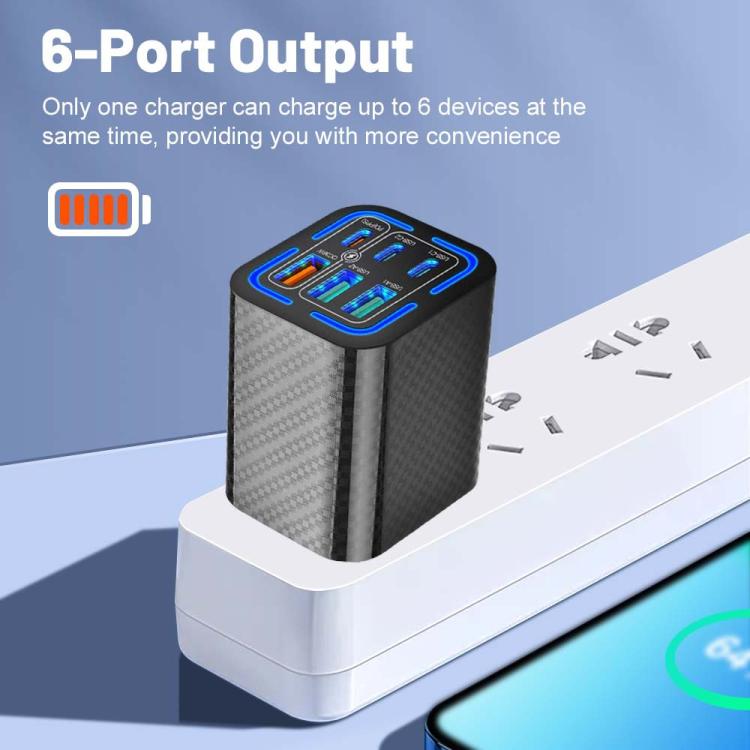 50W 3USB+3Type-C 6 Ports Fast Charging Cell Phone Charger