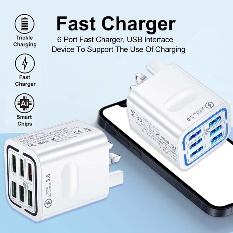 BK321 6USB Multi-port Fast Charging Phone Charger