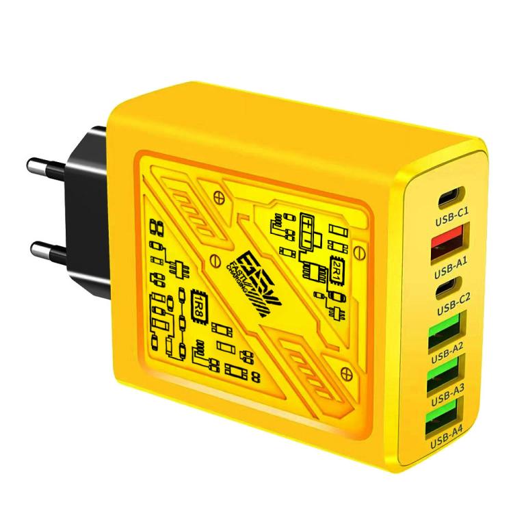 65W 2Type-C PD+4USB 6 Interface Cell Phone Charger