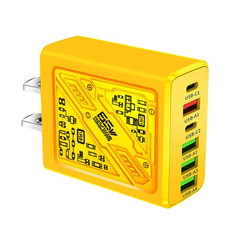 65W 2Type-C PD+4USB 6 Interface Cell Phone Charger