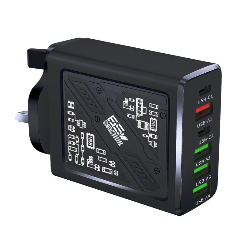 65W 2Type-C PD+4USB 6 Interface Cell Phone Charger