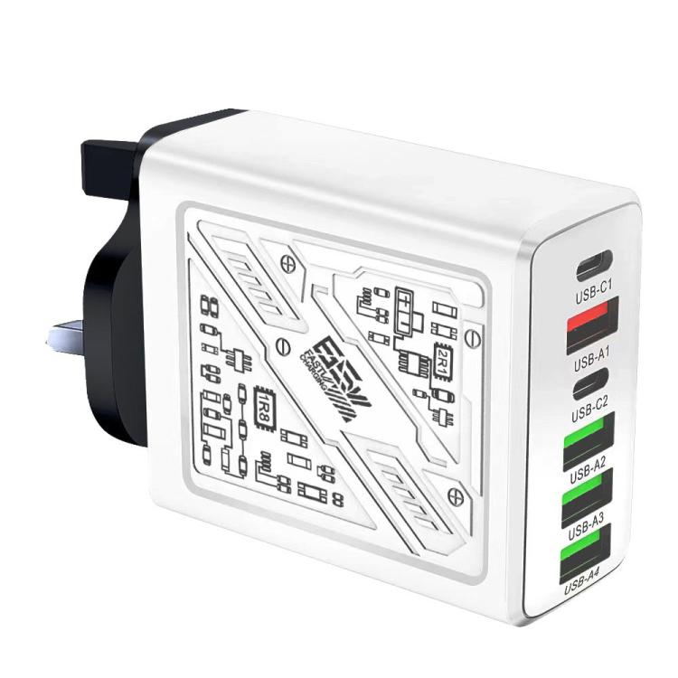 65W 2Type-C PD+4USB 6 Interface Cell Phone Charger