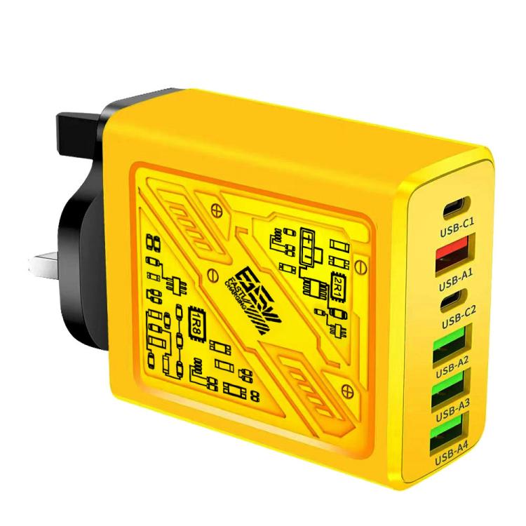 65W 2Type-C PD+4USB 6 Interface Cell Phone Charger