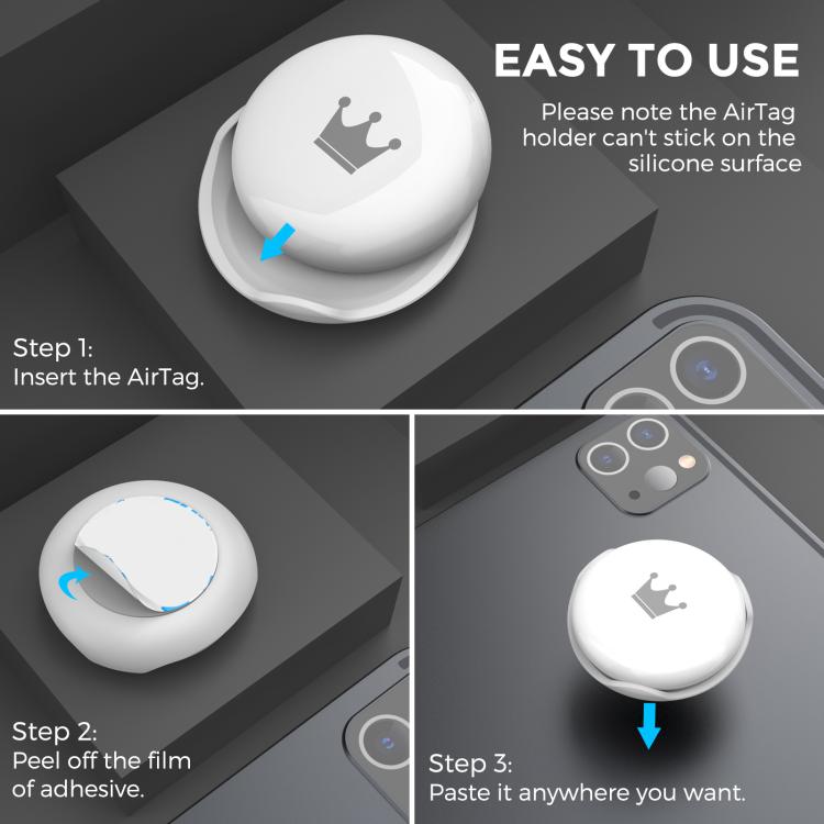 For AirTag AhaStyle PT159 ABS Hard Shell Snap-on Fixed Loss Prevention Tracker Protective Case