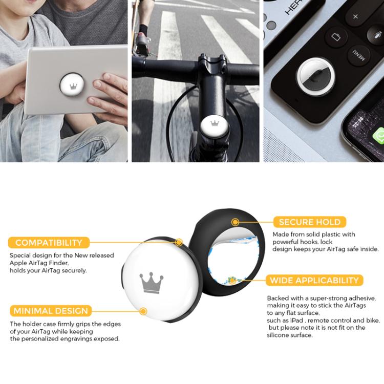 For AirTag AhaStyle PT159 ABS Hard Shell Snap-on Fixed Loss Prevention Tracker Protective Case